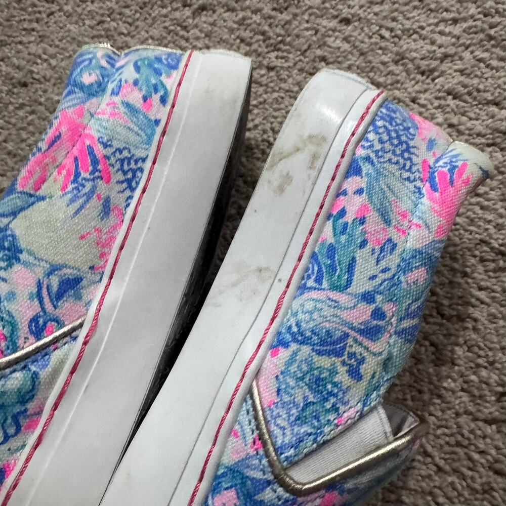 Lilly Pulitzer Julie Canvas Skate Sneakers Tropical Floral Print Women's Size 7 - Picture 4 of 11